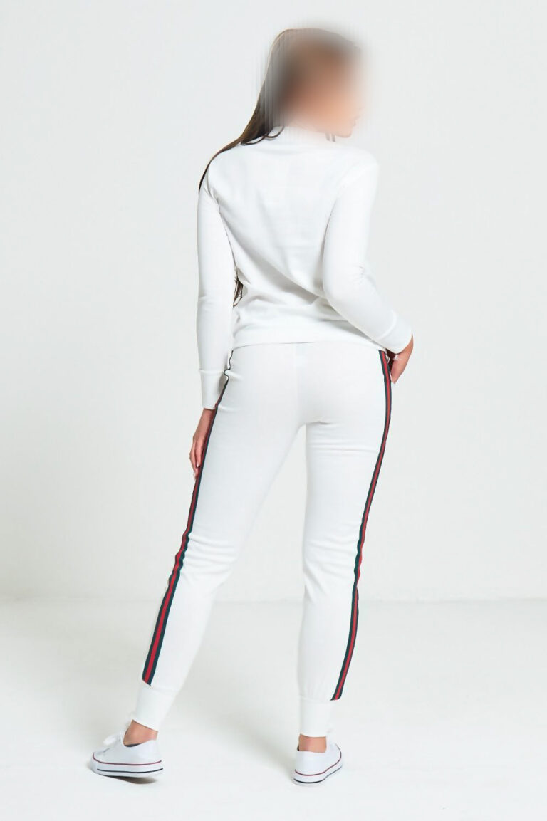red and white tracksuit womens